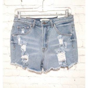 Almost Famous Mom Shorts Distressed Wash Jean Women's Size 5 New